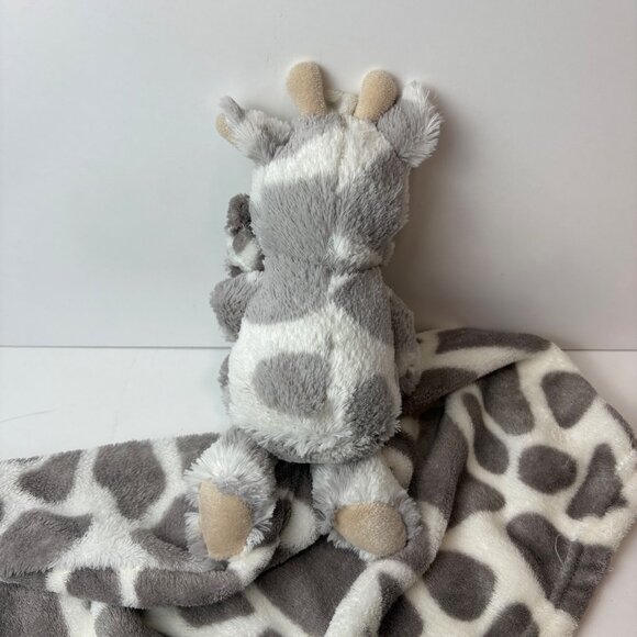 Mon Petit Chou Giraffe Plush Security Blanket Lovey Gray Baby Animal Print - Picture 5 of 9